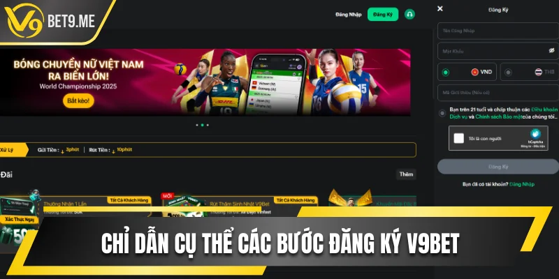 Chỉ dẫn cụ thể các bước đăng ký V9bet