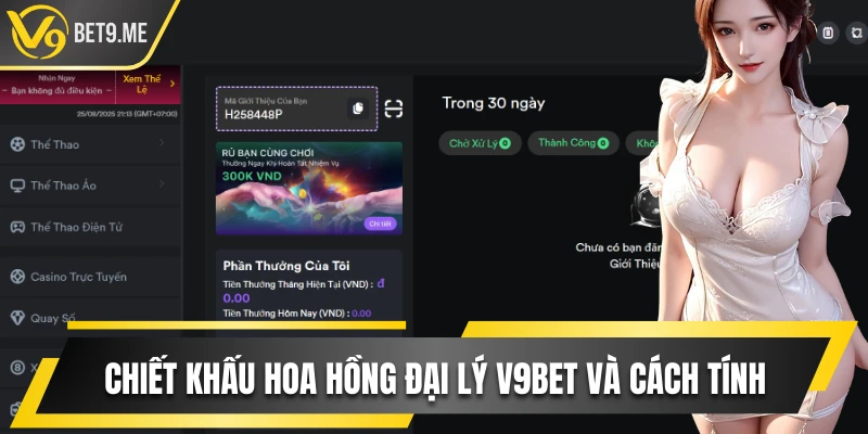 Chiết khấu hoa hồng đại lý V9bet và cách tính