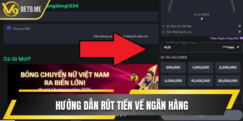 Hướng dẫn rút tiền tại V9bet