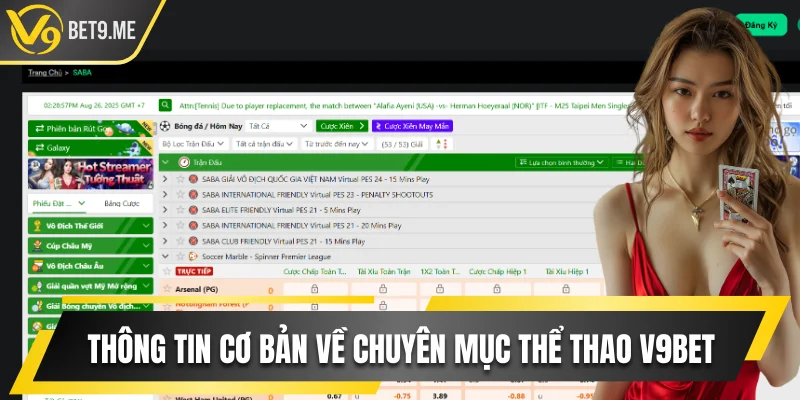 Thông tin cơ bản về chuyên mục thể thao V9bet